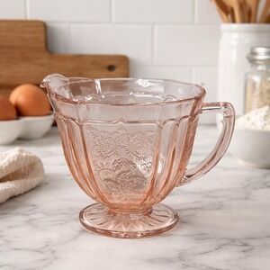 Vintage Pink Depression Glass Mayfair Open Roses Creamer Jug